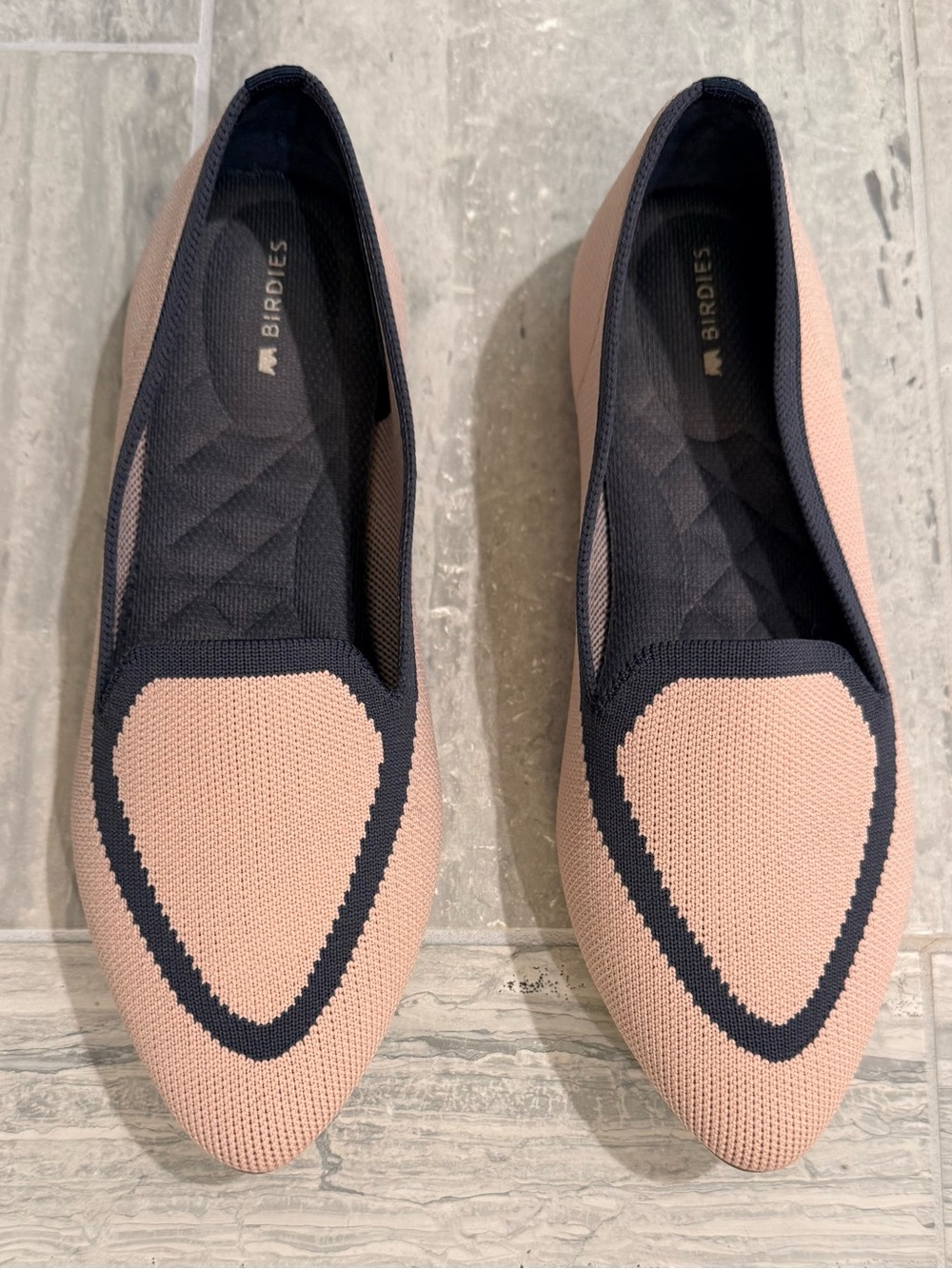 Birdies Blackbird Knit Loafers in Preppy Pink & Grey